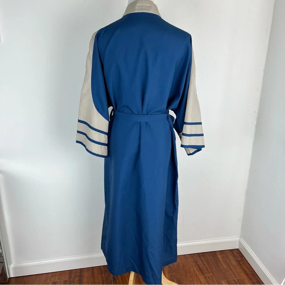 Christian Dior Vintage Tie Wrap Logo Robe Navy Blue One Size Unisex - Picture 3 of 6